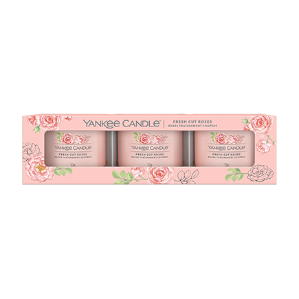 Yankee Candle FRESH CUT ROSES 3 Pack Filled Votive